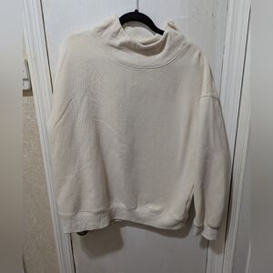 Trendy Queen Large Cozy Cream Turtleneck Sweatshirt
